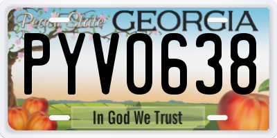 GA license plate PYV0638