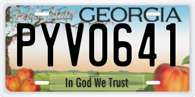 GA license plate PYV0641