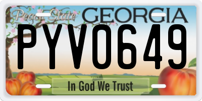 GA license plate PYV0649