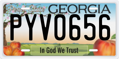 GA license plate PYV0656