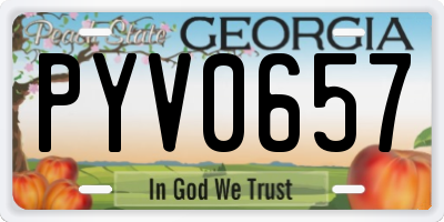 GA license plate PYV0657
