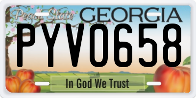 GA license plate PYV0658