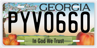 GA license plate PYV0660