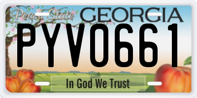GA license plate PYV0661