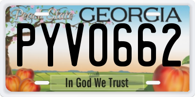 GA license plate PYV0662