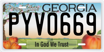 GA license plate PYV0669