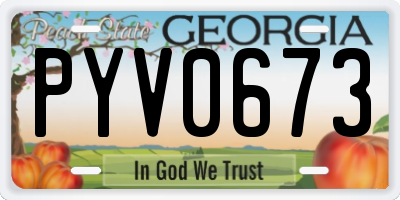 GA license plate PYV0673