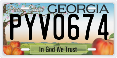 GA license plate PYV0674