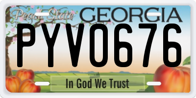 GA license plate PYV0676