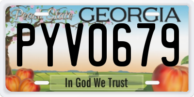 GA license plate PYV0679
