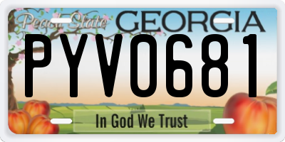 GA license plate PYV0681