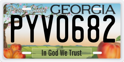 GA license plate PYV0682