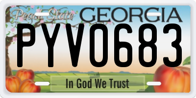 GA license plate PYV0683