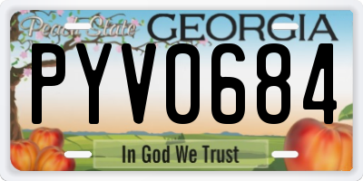 GA license plate PYV0684