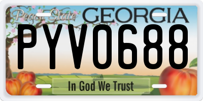GA license plate PYV0688