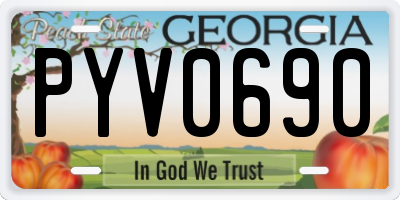 GA license plate PYV0690