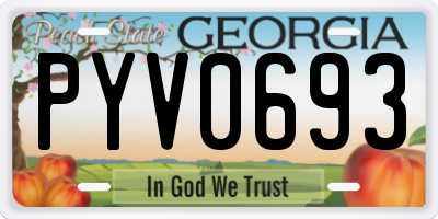 GA license plate PYV0693