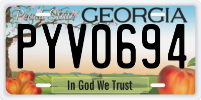 GA license plate PYV0694