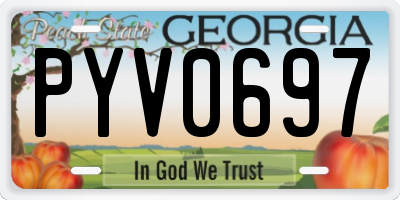 GA license plate PYV0697