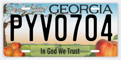 GA license plate PYV0704