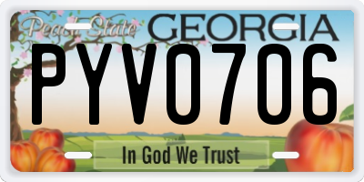 GA license plate PYV0706