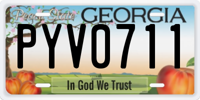 GA license plate PYV0711