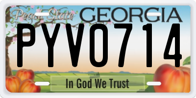 GA license plate PYV0714