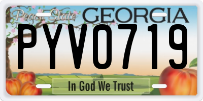GA license plate PYV0719