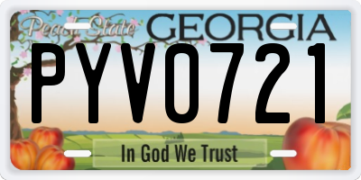 GA license plate PYV0721
