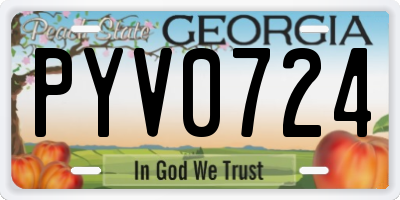 GA license plate PYV0724
