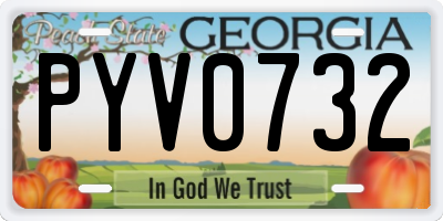 GA license plate PYV0732