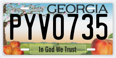 GA license plate PYV0735