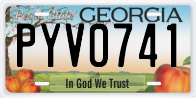 GA license plate PYV0741