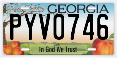 GA license plate PYV0746