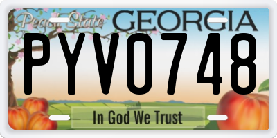 GA license plate PYV0748