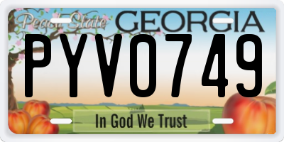 GA license plate PYV0749