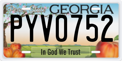 GA license plate PYV0752