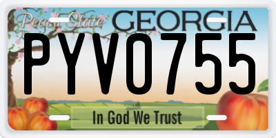 GA license plate PYV0755