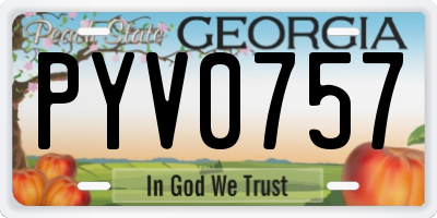 GA license plate PYV0757