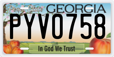 GA license plate PYV0758