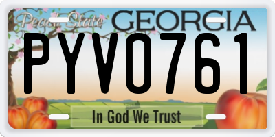 GA license plate PYV0761