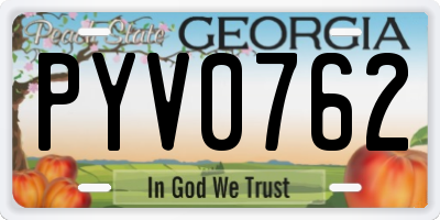 GA license plate PYV0762