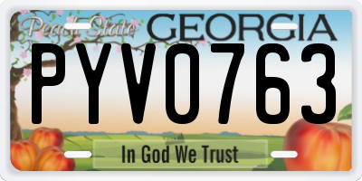 GA license plate PYV0763
