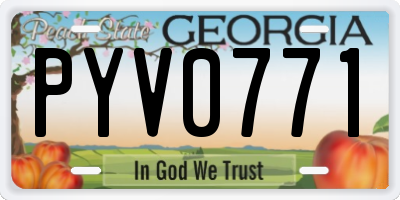 GA license plate PYV0771