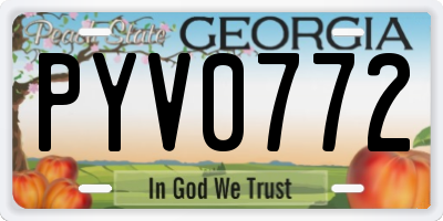 GA license plate PYV0772