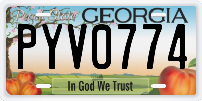 GA license plate PYV0774