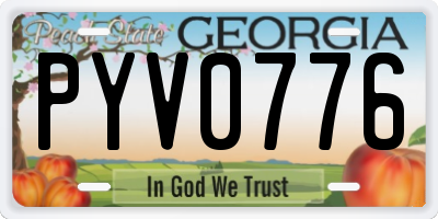 GA license plate PYV0776