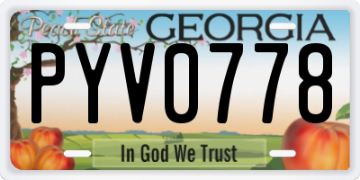 GA license plate PYV0778