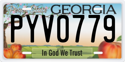 GA license plate PYV0779