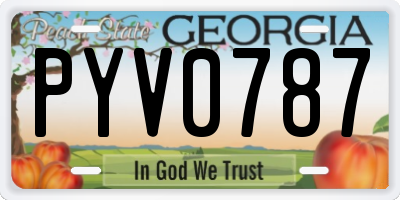 GA license plate PYV0787